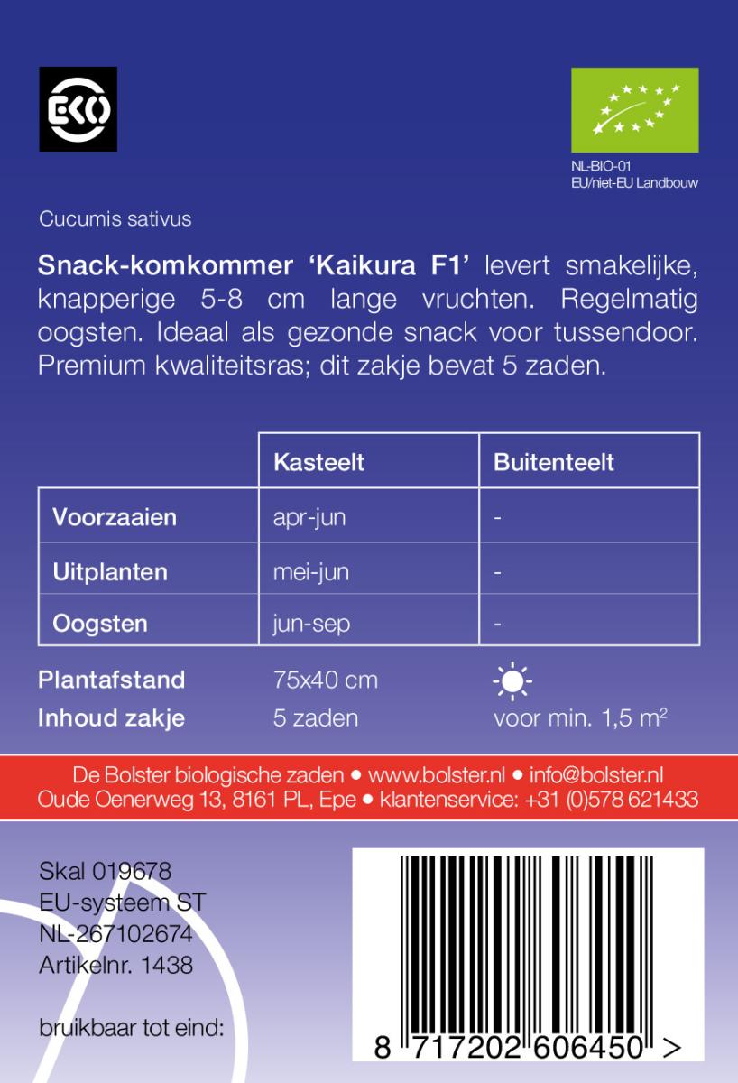 Snack-komkommer Kaikura F1 – Cucumis sativus